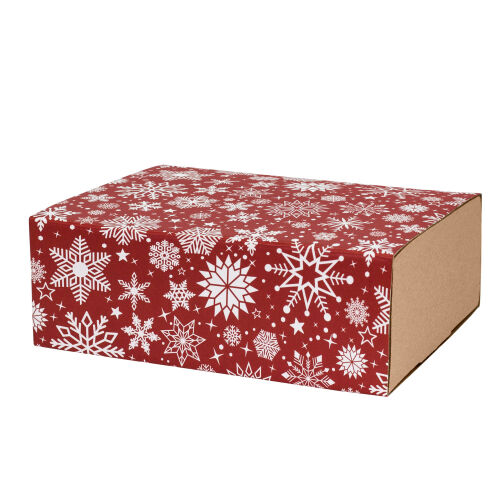 Шубер новогодний "Снежинки" для подарочной коробки 230*170*80 мм 1