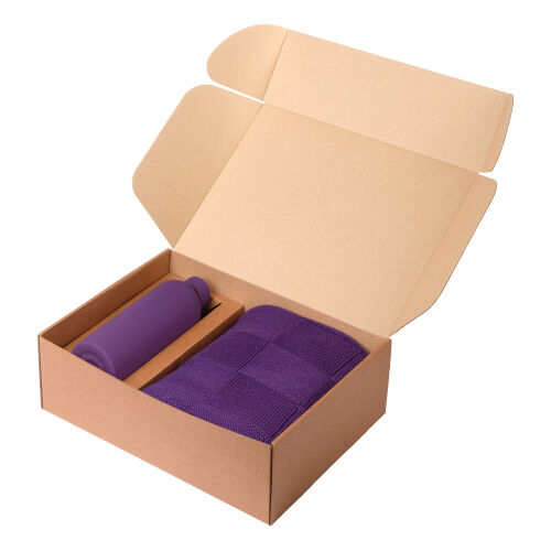 Подарочный набор Prima, Cella, фиолетовый (плед, термобутылка) 3