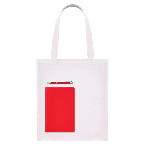 Подарочный набор Lite, красный (шоппер, блокнот, ручка) 1