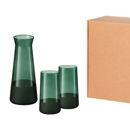 Подарочный набор декантер + 2 высоких стакана, Emerald зеленый 1