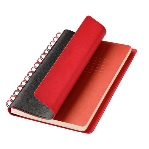 Подарочный набор Vista, черный/красный (ежедневник, ручка, аккум 2