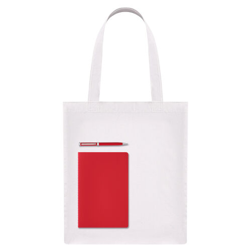 Подарочный набор Lite, красный (шоппер, блокнот, ручка) 1