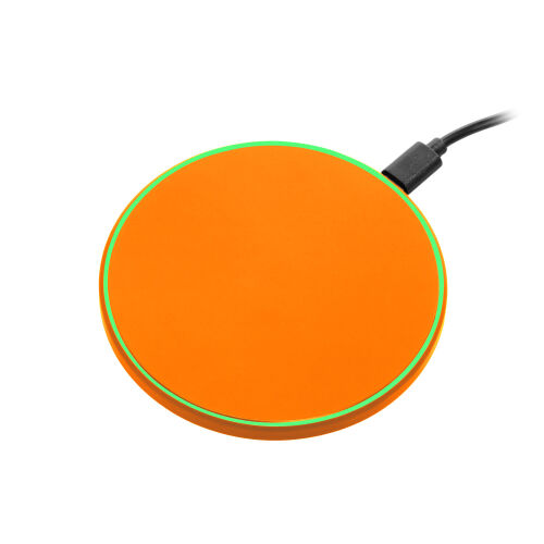 Беспроводное зарядное устройство с подсветкой 15W Auris, оранжев 8