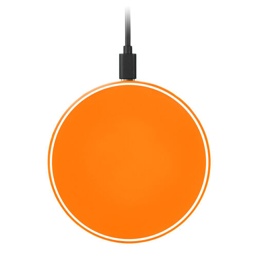 Беспроводное зарядное устройство с подсветкой 15W Auris, оранжев 9