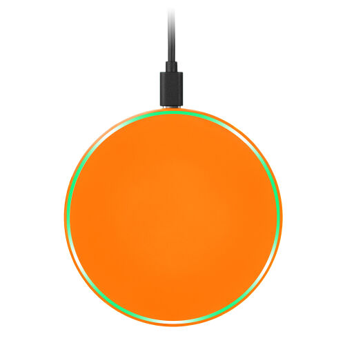 Беспроводное зарядное устройство с подсветкой 15W Auris, оранжев 10