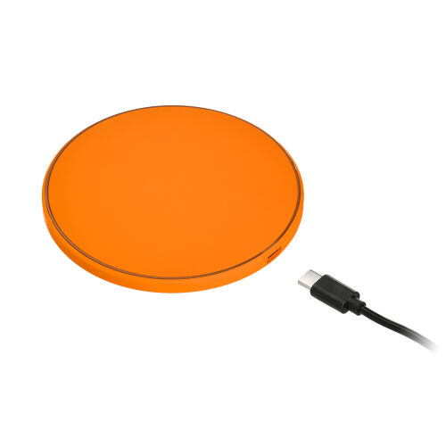 Беспроводное зарядное устройство с подсветкой 15W Auris, оранжев 1