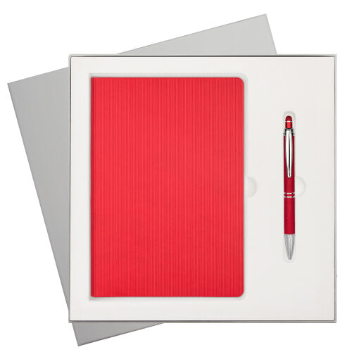 Подарочный набор Rain, красный (ежедневник, ручка) 1