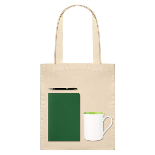 Подарочный набор Welcome pack, зеленый (шоппер, блокнот, ручка,  1