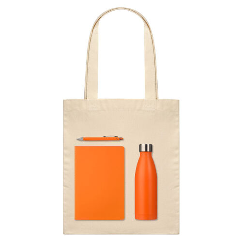 Подарочный набор Medium, оранжевый (шоппер, блокнот, ручка, терм 1