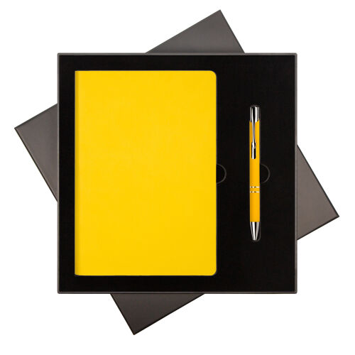 Подарочная коробка с ложементом для ежедневника и ручки, черная 5