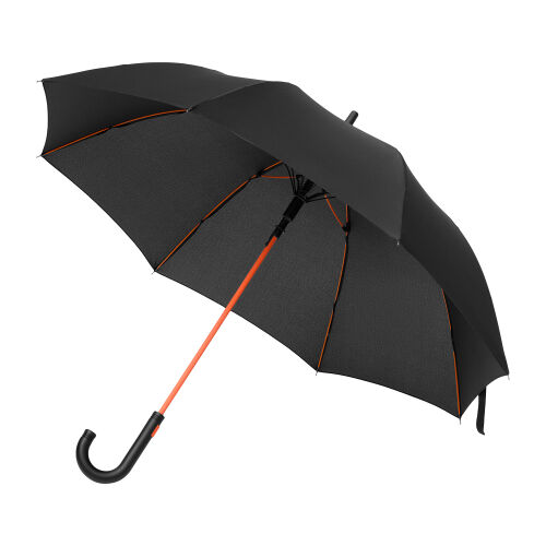 Зонт-трость Quantum, черный/оранжевый 1