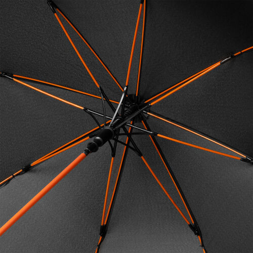 Зонт-трость Quantum, черный/оранжевый 3