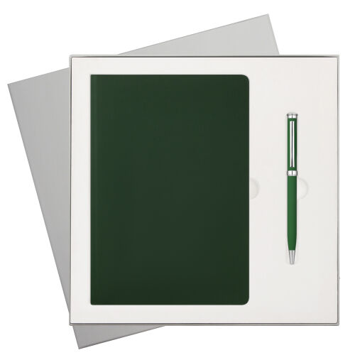 Подарочный набор Spark, зеленый (ежедневник, ручка) 1