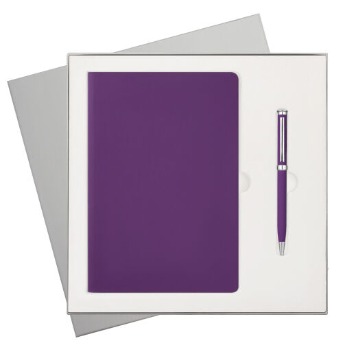 Подарочный набор Spark, фиолетовый (ежедневник, ручка) 1