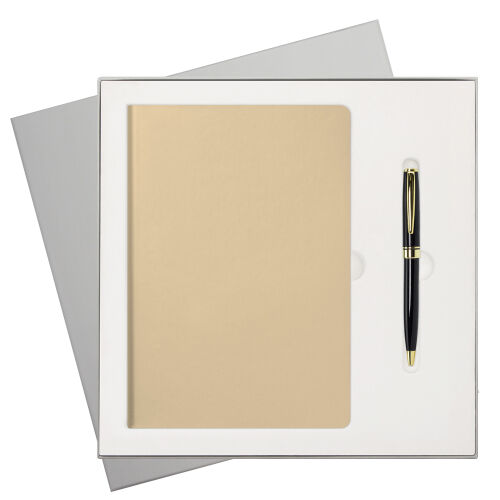 Подарочный набор Spark, белое золото (ежедневник, ручка) 1