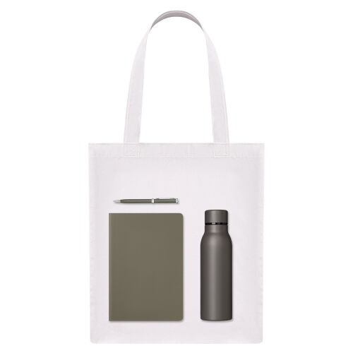 Подарочный набор Medium, серый (шоппер, ежедневник, ручка, термо 1