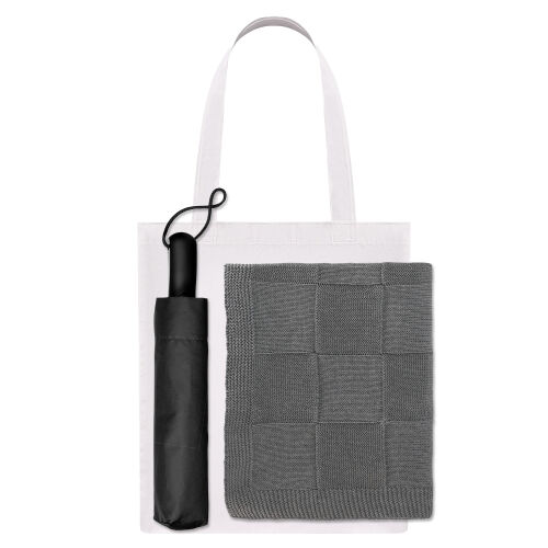 Подарочный набор Levante, серый (зонт, плед, шоппер) 1