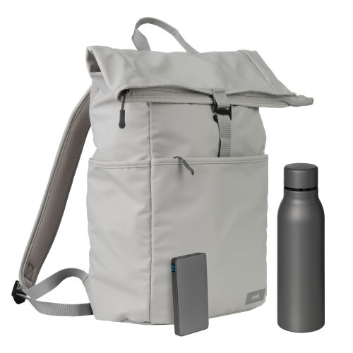 Подарочный набор Boston, серый (термобутылка, ЗУ, рюкзак) 1