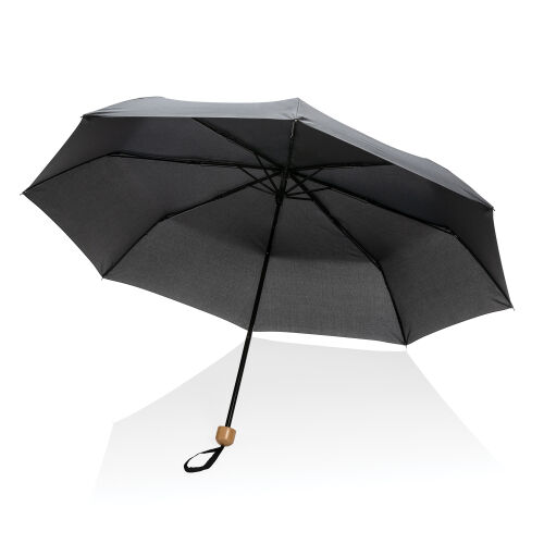 Компактный зонт Impact из RPET AWARE™ с бамбуковой рукояткой, d9 3