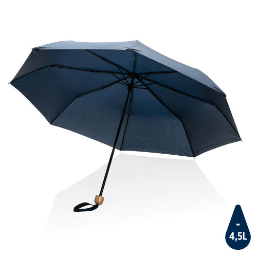 Компактный зонт Impact из RPET AWARE™ с бамбуковой рукояткой, d9 1