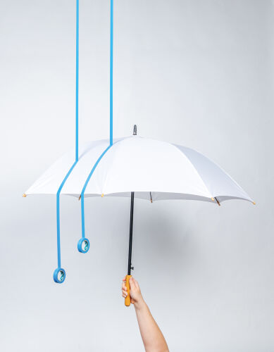 Автоматический зонт-трость с бамбуковой рукояткой Impact из RPET 4