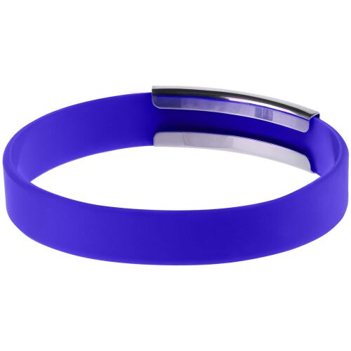 Силиконовый браслет Brisky с металлическим шильдом, синий 2