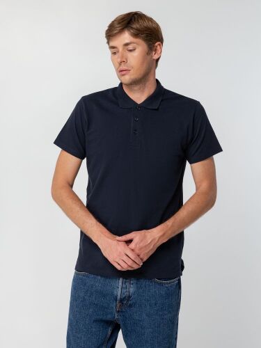 Рубашка поло мужская Spring 210 темно-синяя (navy), размер S 4