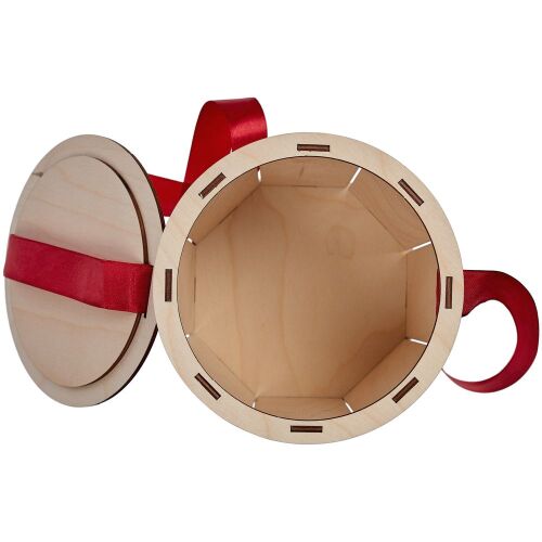 Коробка Drummer, круглая, с красной лентой 4