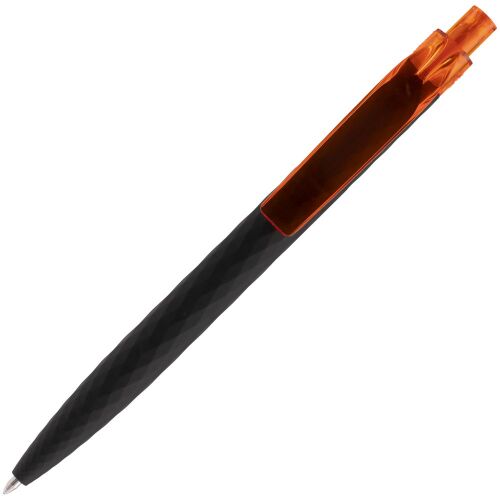 Ручка шариковая Prodir QS01 PRT-P Soft Touch, черная с оранжевым 4