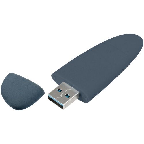 Флешка Pebble Type-C, USB 3.0, серо-синяя, 16 Гб 1