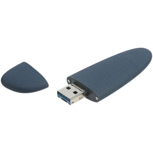 Флешка Pebble Universal, USB 3.0, серо-синяя, 32 Гб 10