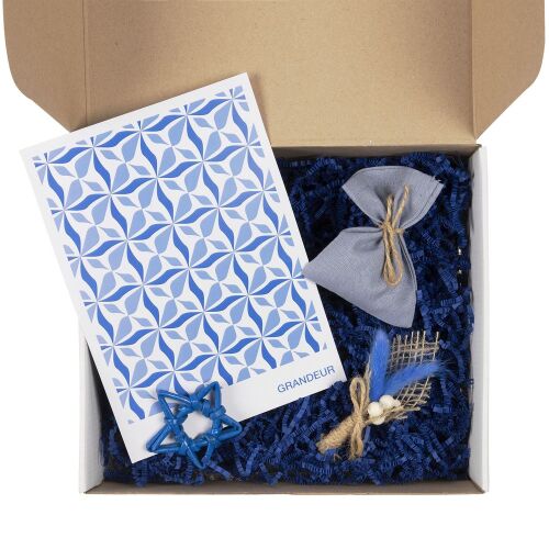 Набор для упаковки подарка Adorno, белый с синим 2