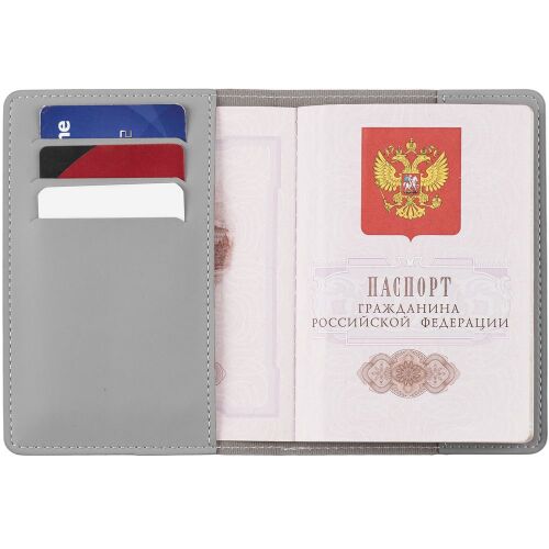 Обложка для паспорта Shall Simple, серый 3