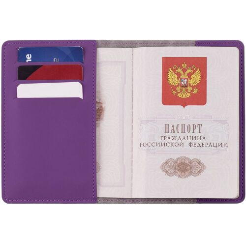 Обложка для паспорта Shall Simple, фиолетовый 3
