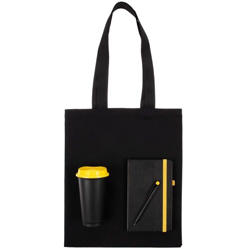 Набор Velours Bag, черный с желтым 2