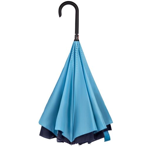 Зонт наоборот Style, трость, сине-голубой 8
