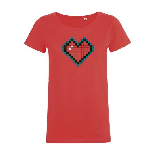 Футболка женская Pixel Heart, красная, размер L 2