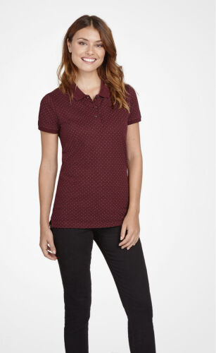Рубашка поло женская Brandy Women, бордовая с белым, размер XS 5