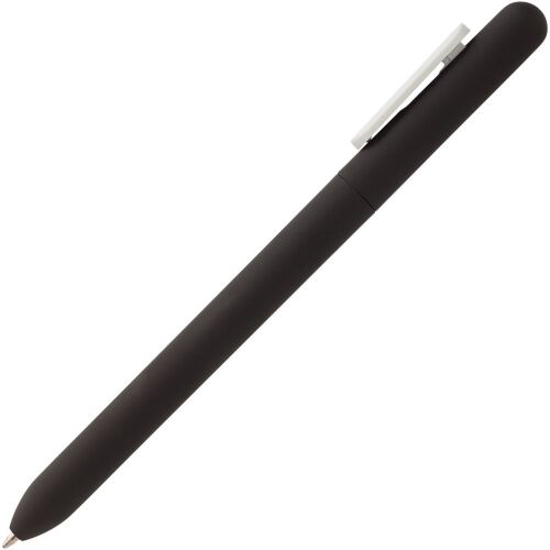 Ручка шариковая Swiper Soft Touch, черная с белым 3