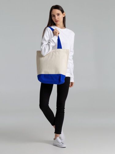 Холщовая сумка Shopaholic, ярко-синяя 5
