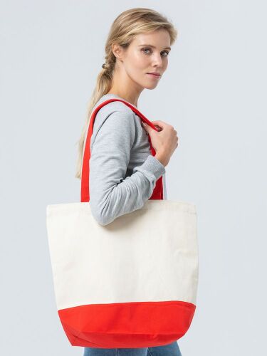 Холщовая сумка Shopaholic, красная 5