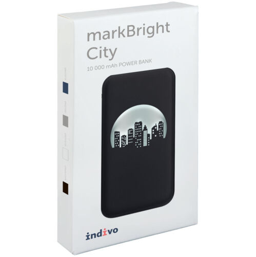 Аккумулятор с подсветкой markBright City, 10000 мАч, серый 7