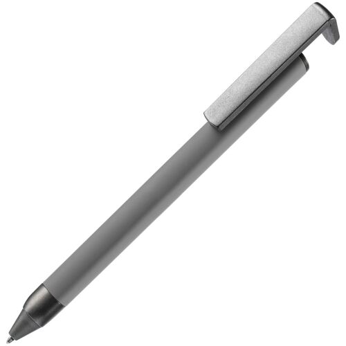 Ручка шариковая Standic с подставкой для телефона, серая 1