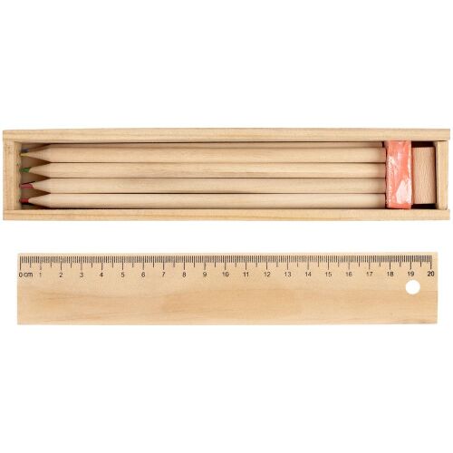 Набор цветных карандашей Spasso в деревянном пенале 3