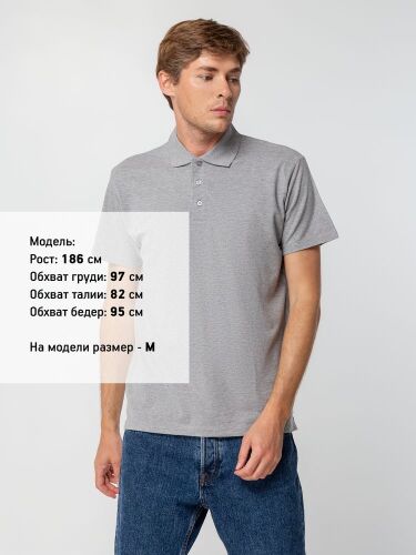 Рубашка поло мужская Spring 210 серый меланж, размер XL 3