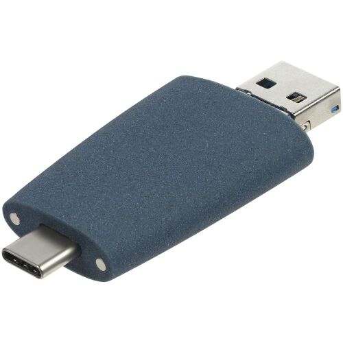 Флешка Pebble Universal, USB 3.0, серо-синяя, 32 Гб 13