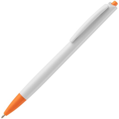 Ручка шариковая Tick, белая с оранжевым 1