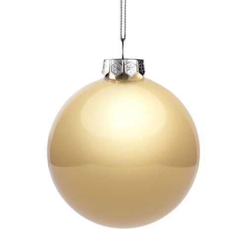 Елочный шар Finery Gloss, 10 см, глянцевый золотистый 2