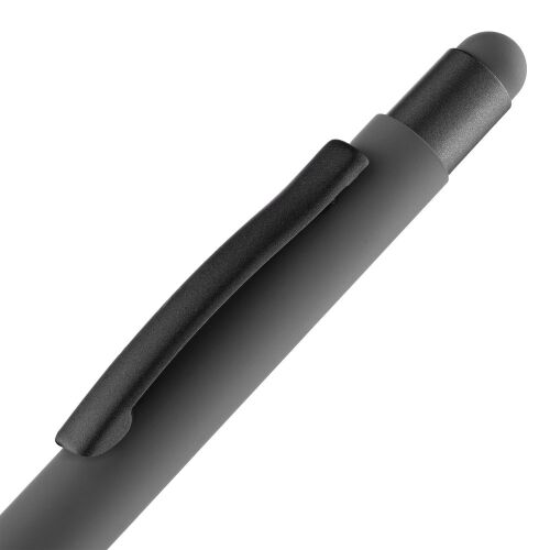 Ручка шариковая Digit Soft Touch со стилусом, серая 5