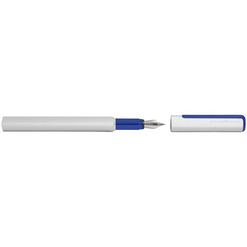 Ручка перьевая PF One, серебристая с синим 2